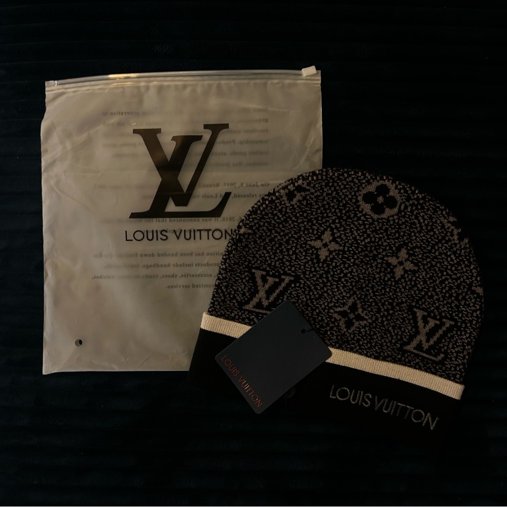 LV Monogram Knit Beanie Hat
